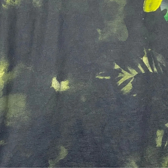 Terra & Sky 3X Top Shirt Green Yellow Floral Embellished Short Sleeve Round Neck - Picture 2 of 6